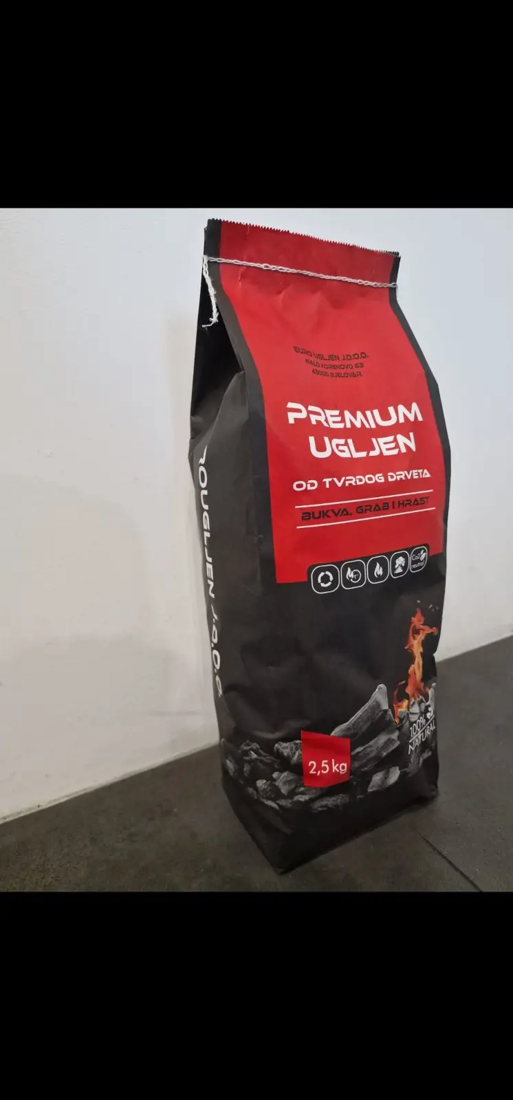 Premium Drveni Ugljen Za Roštilj (bukva-grab-hrast) 2,5kg DOSTAVA